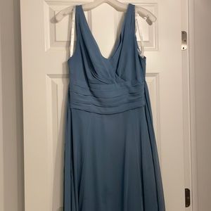 David’s Bridal Surplice Tank Long Chiffon Bridesmaid Dress